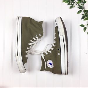 Army Green Converse High Top Sneakers